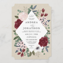 Romantische Florals Hochzeitseinladung