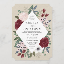 Romantische Florals Hochzeitseinladung Einladung