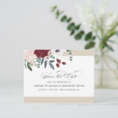 Romantische Florals Save the Date Postkarte (Stehend Vorderseite)