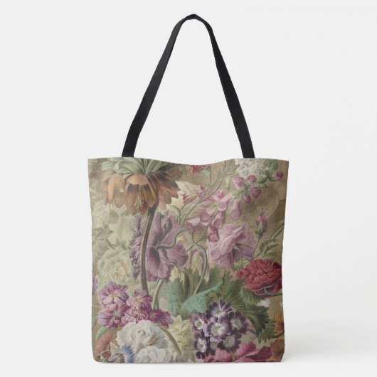 Romantische Florals Tote Tag Tasche (Rückseite)