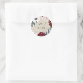 Romantische Floralsticker Runder Aufkleber (Tasche)