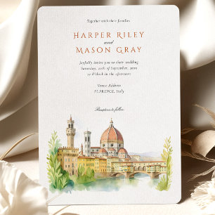 Romantische Florenz Italien Aquarell Hochzeit Einladung