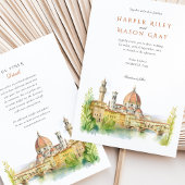 Romantische Florenz Italien Wasserfarbenhochzeit Einladung