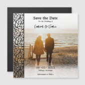 Romantische Folienstraße Ihr Foto Save the Date Magneteinladung (Vorne/Hinten)