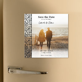 Romantische Folienstraße Ihr Foto Save the Date Magneteinladung