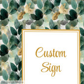 Romantische Forest Green Gold Blätter Hochzeit maß Poster