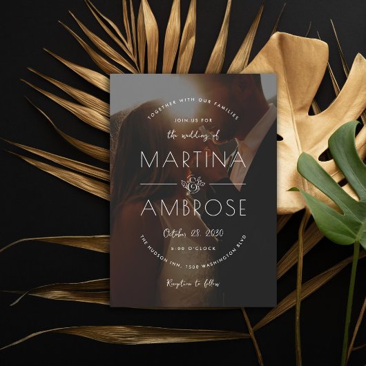 Romantische Foto Hochzeit Einladung