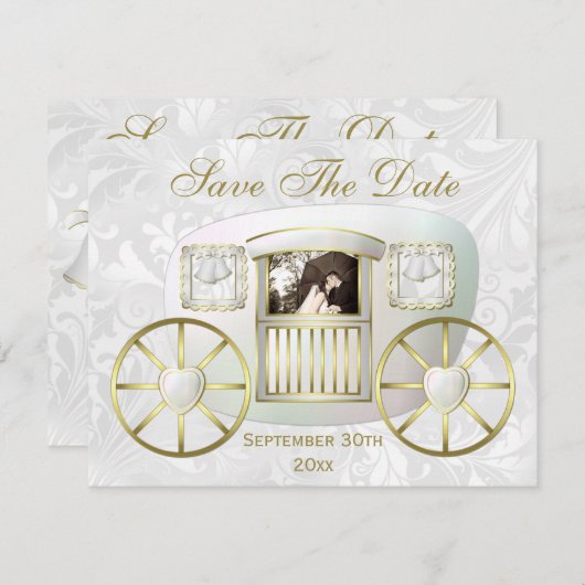 Romantische Foto-Hochzeit Save the Date Einladung (Vorne/Hinten)