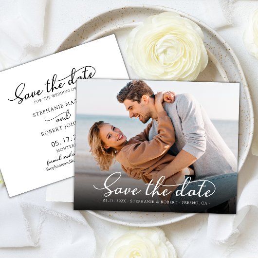Romantische Foto-Hochzeit speichern Sie die Datums