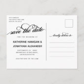 Romantische FotoCollage Wedding Save the Date Ankündigungspostkarte (Rückseite)