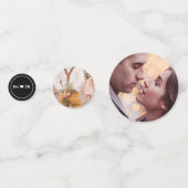 Romantische Fotos - Herz und Monogramm Konfetti (Rückseiten)