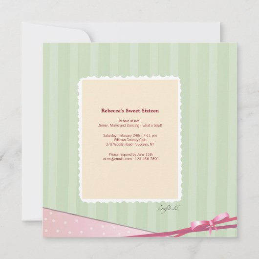 Romantische Frame Foto Einladung (Rückseite)