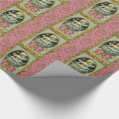 Romantische französische Elegante Weihnachtspuppe Geschenkpapier (Ecke)