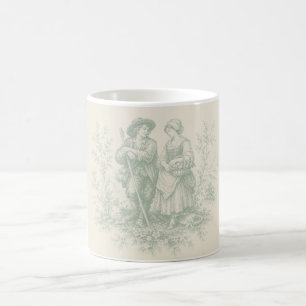 Romantische französische Landschaftstoile in Salbe Kaffeetasse