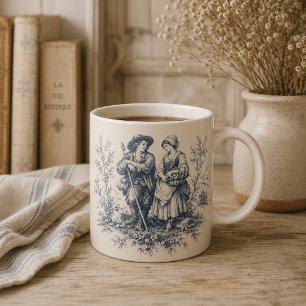 Romantische französische Landtoile in staubigem Bl Kaffeetasse