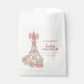 Romantische französische Pink Bow Paris Babydusche Geschenktütchen (Vorderseite)
