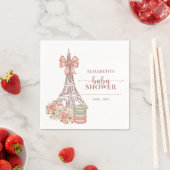 Romantische französische Pink Bow Paris Babydusche Serviette (Beispiel)