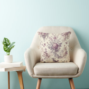 Romantische französische Rosen Vögel Decoupage Kissen