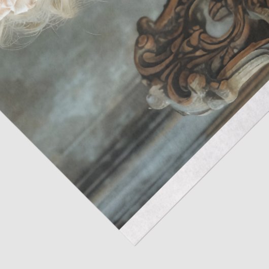 Romantische französische Schönheit, Portrait Decou Seidenpapier (Ausschnitt)