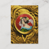 ROMANTISCHE FRAU, BLUME UND BEKÄMPFUNG VON GRIFFIN VISITENKARTE (Rückseite)