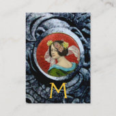 ROMANTISCHE FRAU MIT BLUME UND KAMPF GRIFFINEN VISITENKARTE (Rückseite)