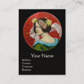 ROMANTISCHE FRAU MIT BLUME UND KAMPF GRIFFINEN VISITENKARTE (Vorderseite)