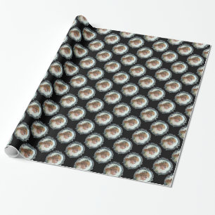 ROMANTISCHE FRAU MIT DIAMANTBLUMEN VINTAGE-EMAILLE GESCHENKPAPIER