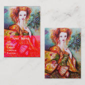 ROMANTISCHE FRAU MIT FRÜHSTÜCKSFÜHRER VISITENKARTE (Vorne/Hinten)