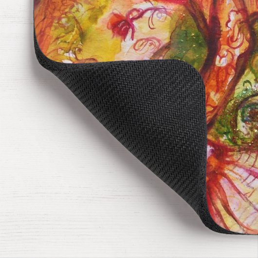 ROMANTISCHE FRAU MIT PEACOCK FEATHER MOUSEPAD (Ecke)