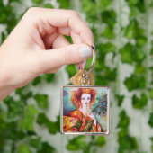 ROMANTISCHE FRAU MIT PEACOCK FEATHER SCHLÜSSELANHÄNGER (Hand)