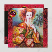 ROMANTISCHE FRAU MIT SPARKLASSIERENDER FUSSGEFÜHL, EINLADUNG (Vorne/Hinten)