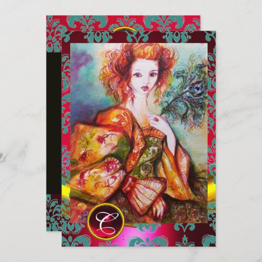 ROMANTISCHE FRAU MIT SPARKLASSIERENDER FUSSGEFÜHL, EINLADUNG (Vorne/Hinten)