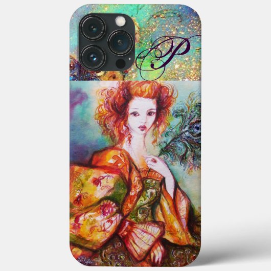 ROMANTISCHE FRAU MIT SPARKLING-PEACOCK-FEATHER Case-Mate iPhone HÜLLE (Rückseite)