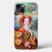 ROMANTISCHE FRAU MIT SPARKLING-PEACOCK-FEATHER Case-Mate iPhone HÜLLE (Rückseite)