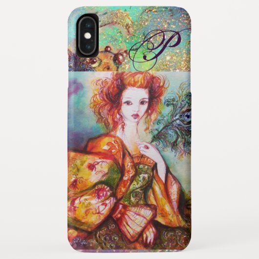 ROMANTISCHE FRAU MIT SPARKLING-PEACOCK-FEATHER Case-Mate iPhone HÜLLE (Rückseite)