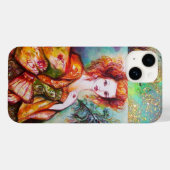 ROMANTISCHE FRAU MIT SPARKLING-PEACOCK-FEATHER Case-Mate iPhone HÜLLE (Rückseite (Horizontal))