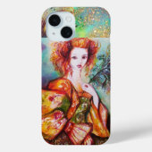 ROMANTISCHE FRAU MIT SPARKLING-PEACOCK-FEATHER Case-Mate iPhone HÜLLE (Rückseite)