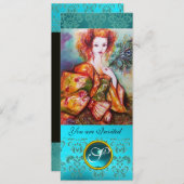 ROMANTISCHE FRAU MIT SPARKLING-PEACOCK-FEATHER EINLADUNG (Vorne/Hinten)