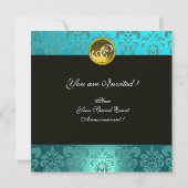 ROMANTISCHE FRAU MIT SPARKLING-PEACOCK-FEATHER EINLADUNG (Rückseite)