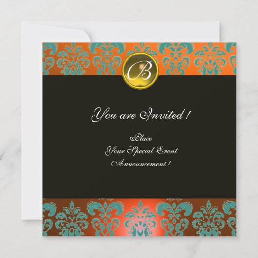 ROMANTISCHE FRAU MIT SPARKLING-PEACOCK-FEATHER EINLADUNG (Rückseite)