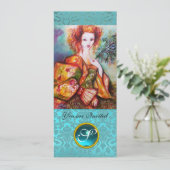 ROMANTISCHE FRAU MIT SPARKLING-PEACOCK-FEATHER EINLADUNG (Stehend Vorderseite)