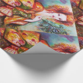 ROMANTISCHE FRAU MIT SPARKLING-PEACOCK-FEATHER GESCHENKPAPIER (Ecke)