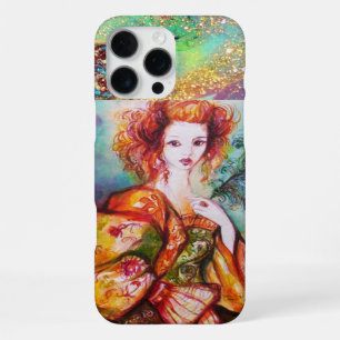 ROMANTISCHE FRAU MIT SPARKLING-PEACOCK-FEATHER iPhone 16 PRO MAX HÜLLE