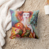 ROMANTISCHE FRAU MIT SPARKLING-PEACOCK-FEATHER KISSEN (Decke)