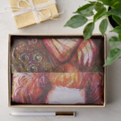 ROMANTISCHE FRAU MIT SPARKLING-PEACOCK-FEATHER SEIDENPAPIER (Geschenk)