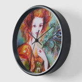 ROMANTISCHE FRAU MIT SPARKLING-PEACOCK-FEATHER WANDUHR (Winkel)