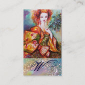 ROMANTISCHE FRAU, SPARKLING PEACOCK FEATHER Pearl Visitenkarte (Rückseite)