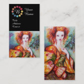 ROMANTISCHE FRAUENSCHÖNHEIT BILDET KÜNSTLERFARBPAL VISITENKARTE (Vorne/Hinten)