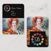 ROMANTISCHE FRAUENSCHÖNHEIT BILDET KÜNSTLERFARBPAL VISITENKARTE (Vorne/Hinten)