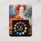 ROMANTISCHE FRAUENSCHÖNHEIT BILDET KÜNSTLERFARBPAL VISITENKARTE (Rückseite)